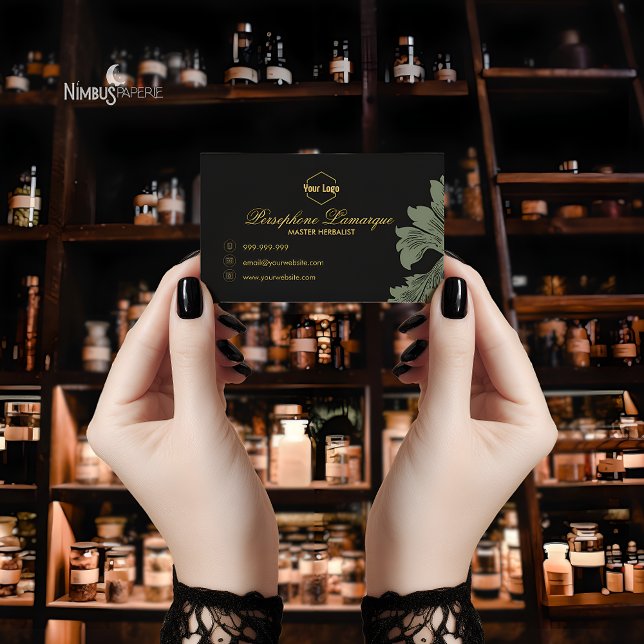 Tarjeta de presentación verde oscuro y gris oscuro (Subido por el creador)