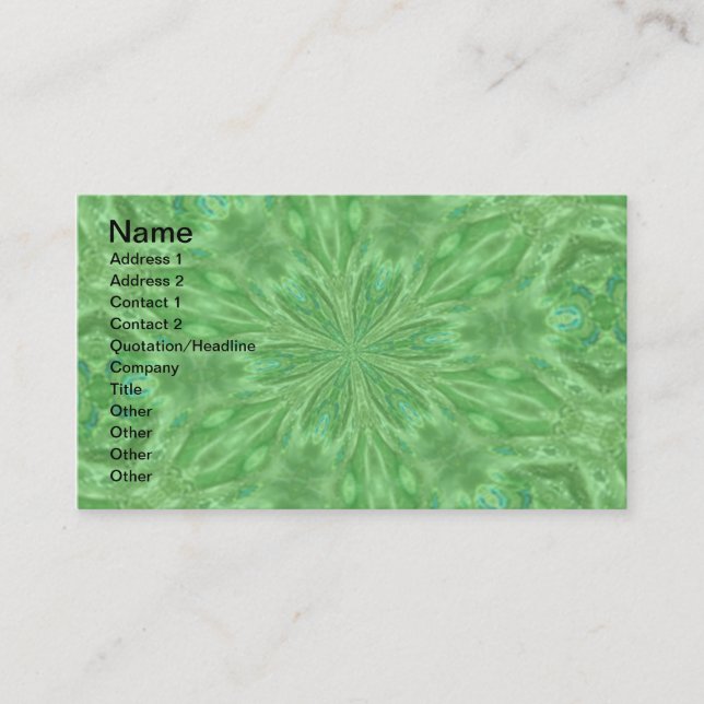 Tarjeta de presentación verde Peacock (Anverso)