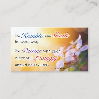 Tarjeta De Presentación Versículo Bíblico, Motivación Religiosa, Sé Humild