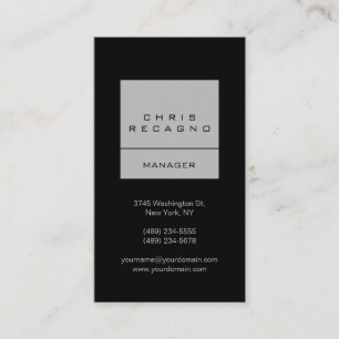 Tarjeta de presentación vertical Black Silver Gray