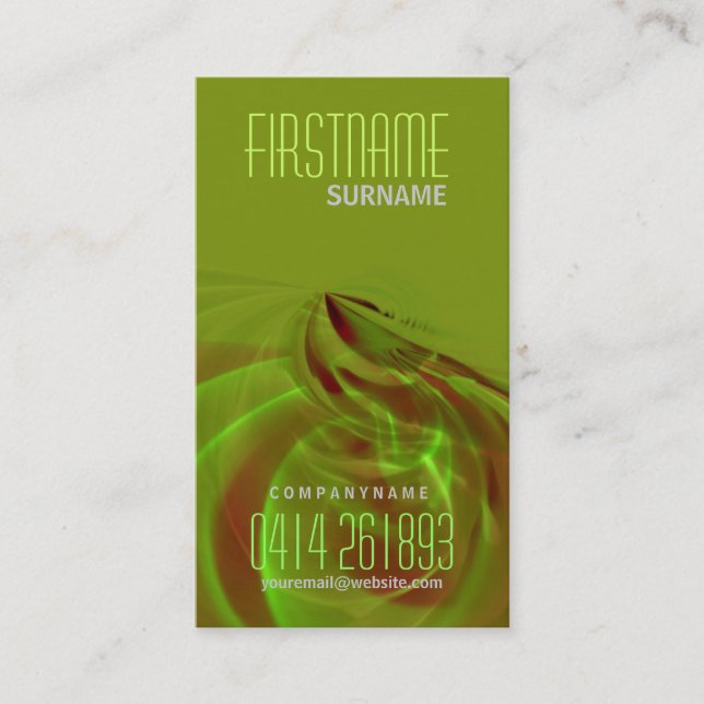 Tarjeta de presentación vertical de líquido Scifi  (Anverso)