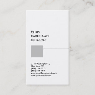 Tarjeta de presentación vertical gris cuadrada bla