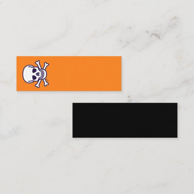 Tarjeta de presentación vertical mini naranja y ne (Anverso / Reverso)