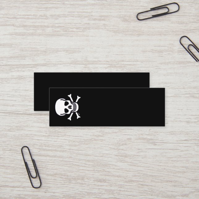 Tarjeta de presentación vertical mini todo negro c (Anverso/Reverso In Situ)