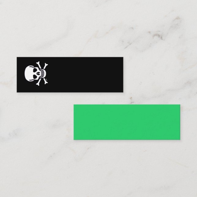 Tarjeta de presentación vertical mini verde negro  (Anverso / Reverso)