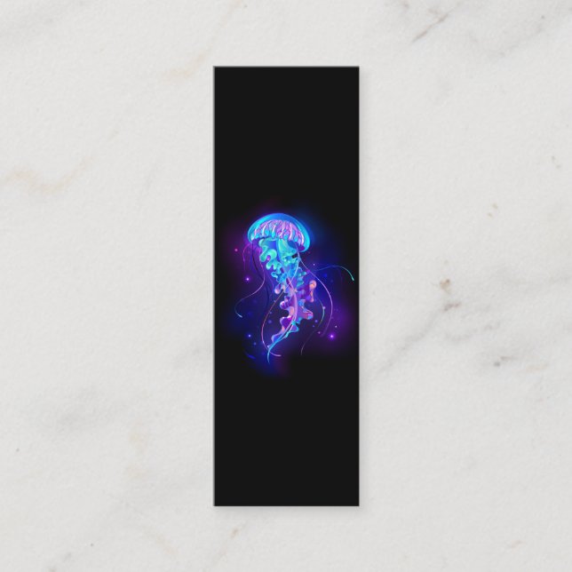 Tarjeta De Presentación Vibrante color Glustre medusas (Anverso)