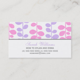 Tarjeta De Presentación Vides rosadas y púrpuras