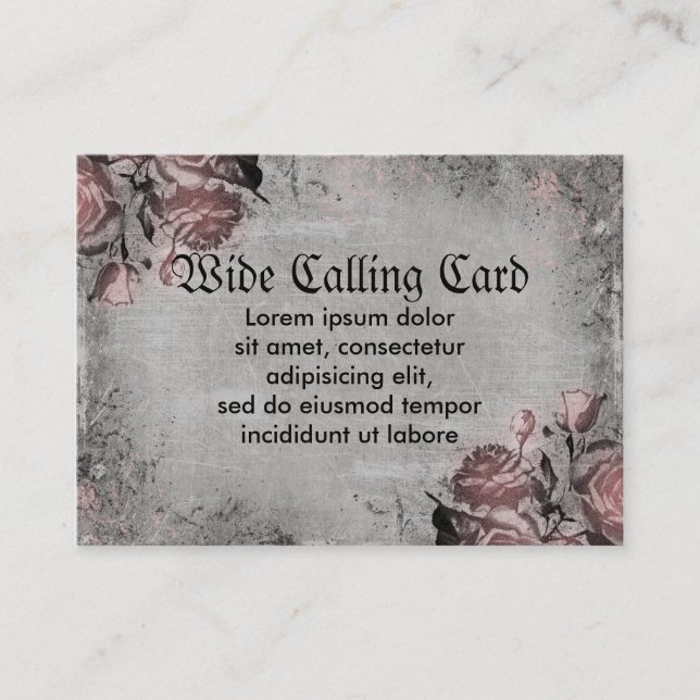 Tarjeta De Presentación Vieja llave y rosas (Anverso)