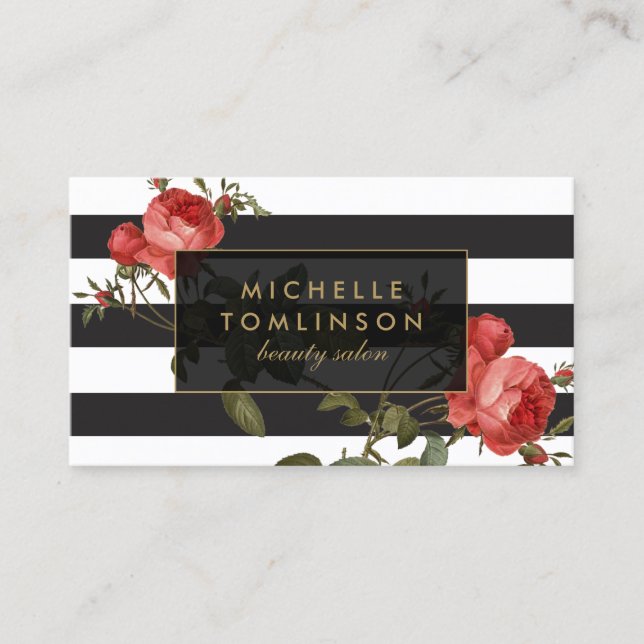 Tarjeta de presentación Vieja Roses Rojas Rotas Ro (Anverso)