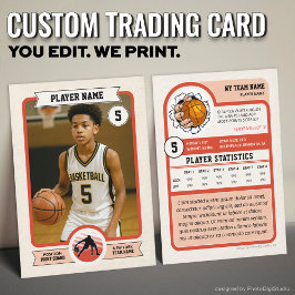 Tarjeta De Presentación Vintage Custom Basketball Trading Card, Red Player