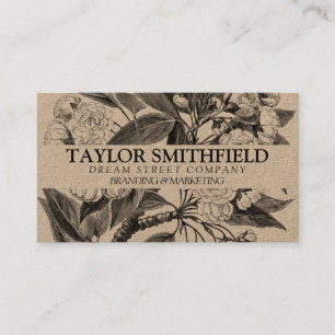 Tarjeta de presentación Vintage Floral Fine Line K