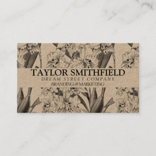 Tarjeta de presentación Vintage Floral Fine Line K