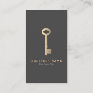 Tarjeta de presentación Vintage Gold Key