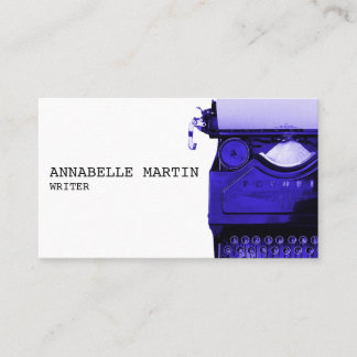 Tarjeta de presentación Vintage Purple Typewriter