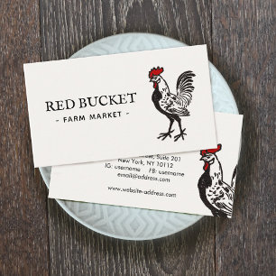 Tarjeta de presentación Vintage Rooster Farm