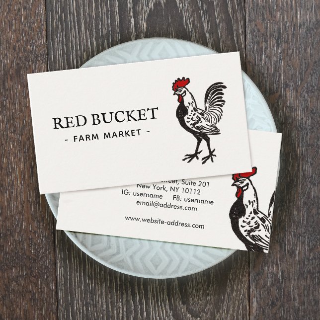 Tarjeta de presentación Vintage Rooster Farm (Subido por el creador)