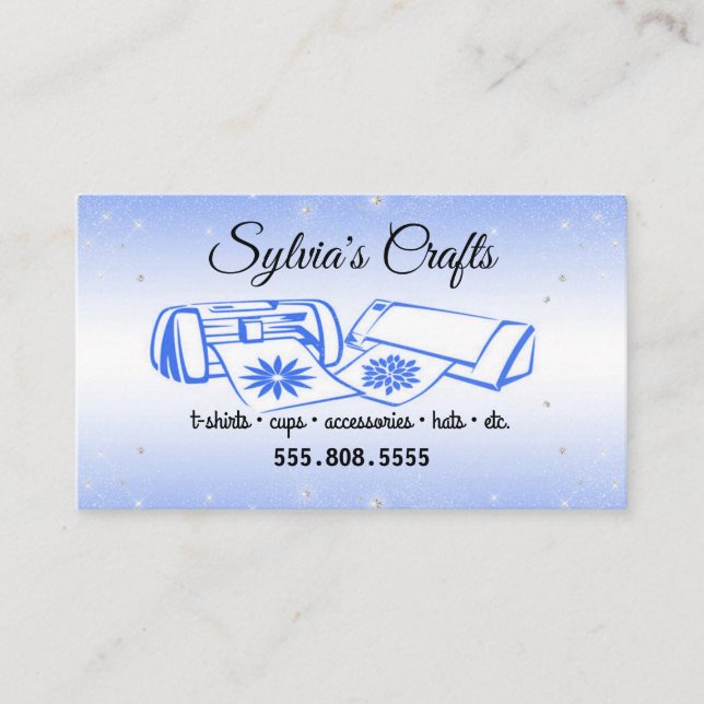 Tarjeta de presentación Vinyl Blue Crafting (Anverso)