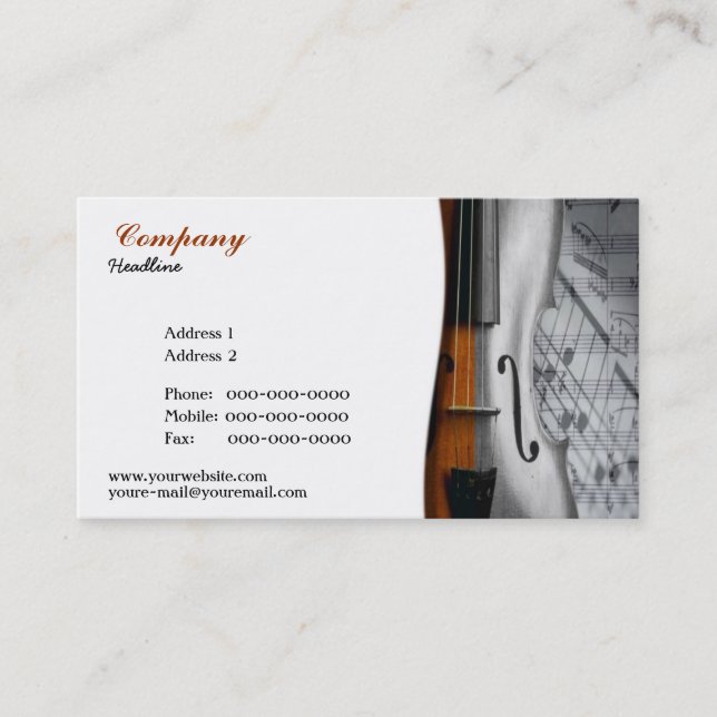 Tarjeta de presentación Violin (Anverso)
