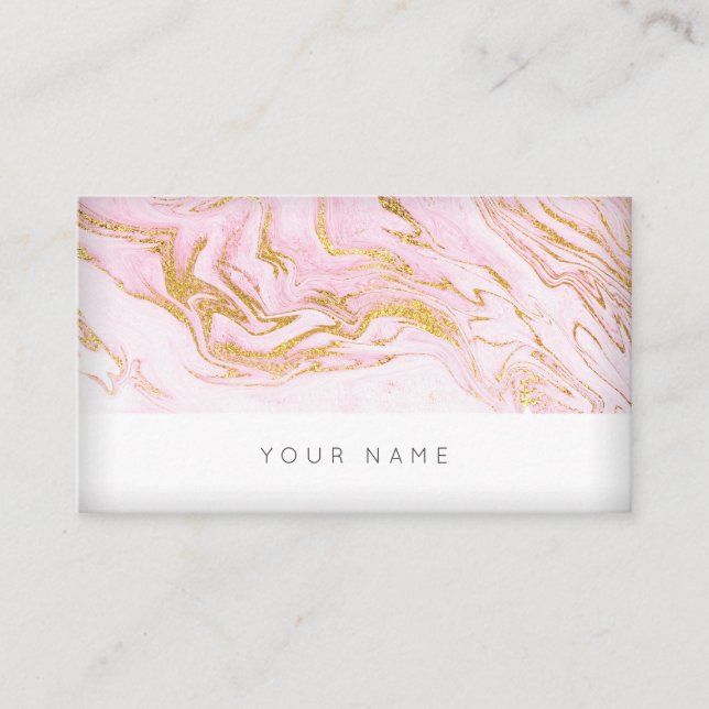 Tarjeta de presentación Vip Vip de Mármol Blanco d (Anverso)