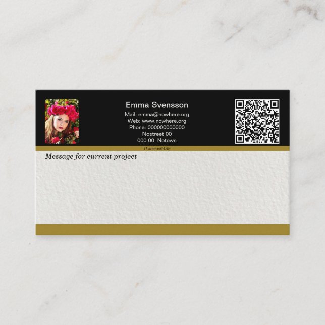 Tarjeta De Presentación Visitkort — Connect, Elegant rebel (Anverso)