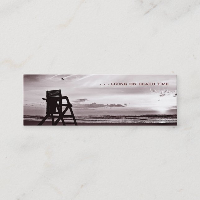 Tarjeta De Presentación Viviendo en tiempo de playa (Anverso)