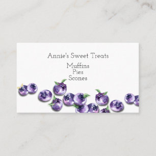 Tarjeta de presentación Watercolor Blueberry