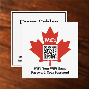 Tarjeta De Presentación Wifi de Hotel Canadiense Más Código QR Más Direcci