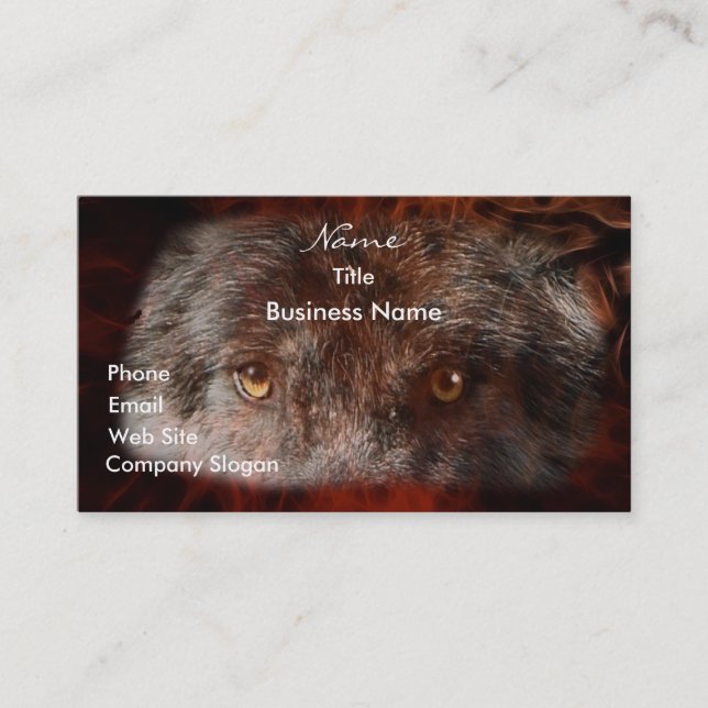 Tarjeta de presentación WOLF EYES Wildlife Support (Anverso)