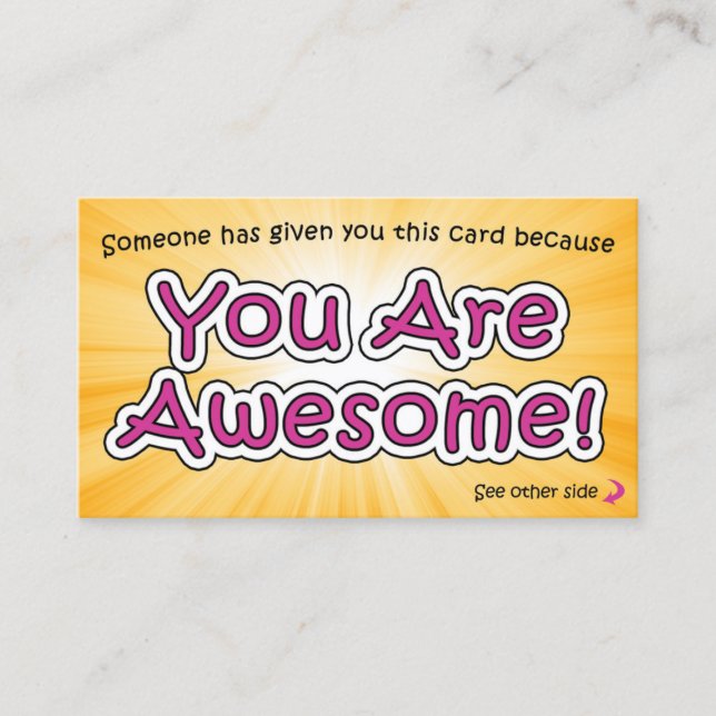Tarjeta De Presentación You Are Awesome Cards - Appreciation Cards (Anverso)