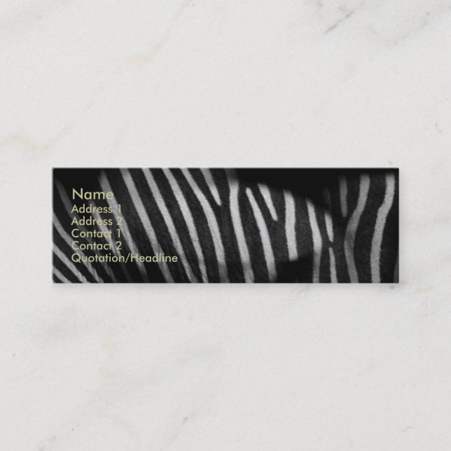 Tarjeta de presentación Zebra Stripes (Anverso)