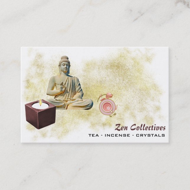 *~* Tarjeta de presentación Zen Lotus Buddha Candl (Anverso)
