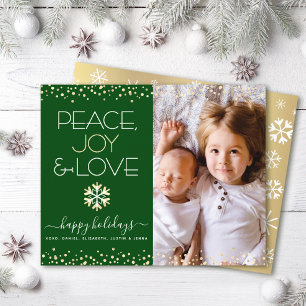 Tarjeta de Presupuesto de Navidad Dorada Verde Fot