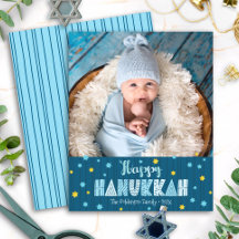 Tarjeta de presupuesto Feliz Janucá con estrellas