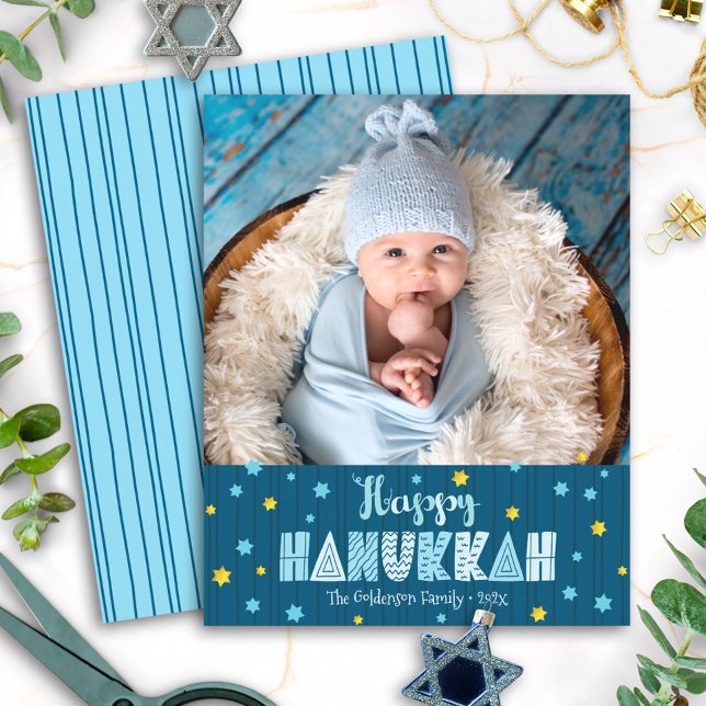 Tarjeta de presupuesto Feliz Janucá con estrellas  (Subido por el creador)