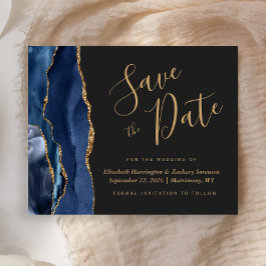 Tarjeta de presupuesto Navy Gold Agate Dark para g