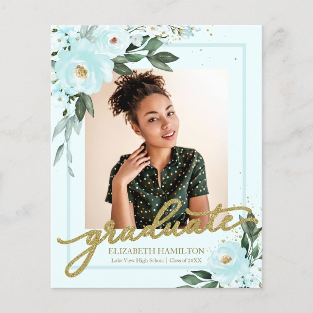 Tarjeta de presupuesto para fotografía de grado de (Anverso)