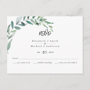 Tarjeta de presupuesto RSVP para hojas de oliva cl
