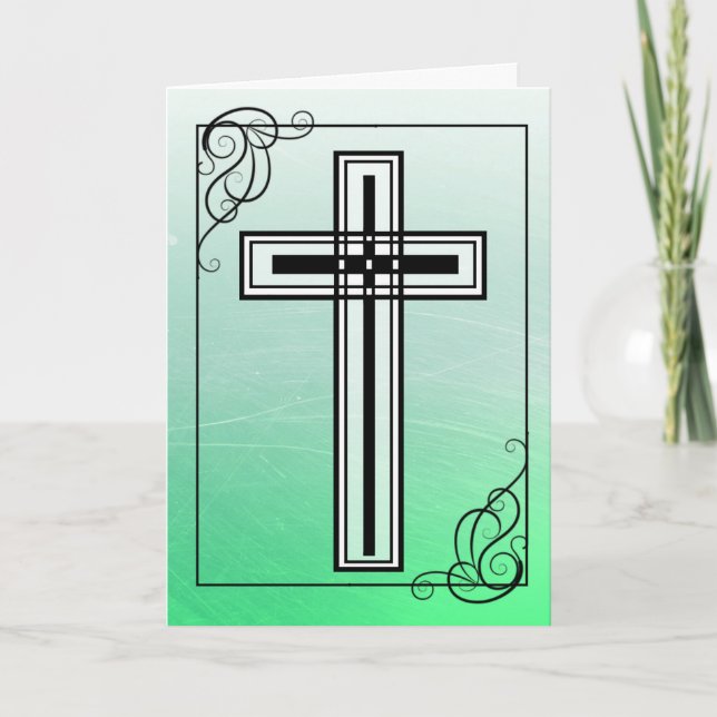 Tarjeta de presupuesto y cruz religiosa de Pascua  (Anverso)