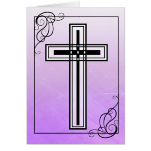 Tarjeta de presupuesto y cruz religiosa de Pascua