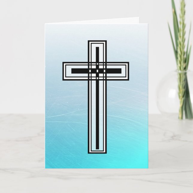 Tarjeta de presupuesto y cruz religiosa de Pascua  (Anverso)