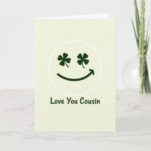 Tarjeta de Prima con Sonrisa de Trébol Te Quiero (Anverso)