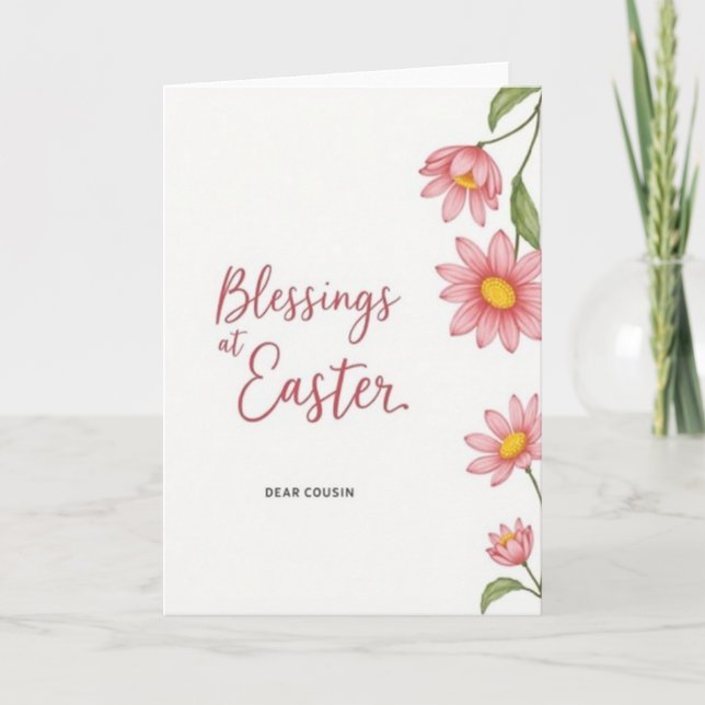 Tarjeta de prima para Pascua con bendiciones (Anverso)