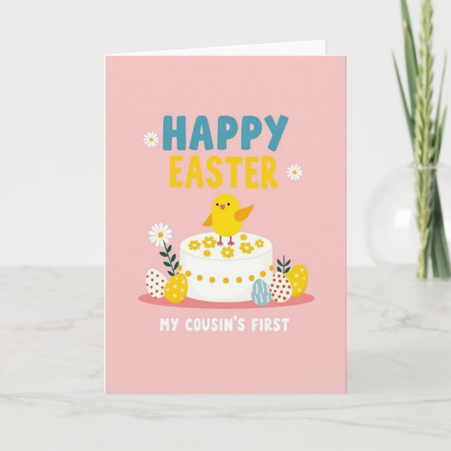 Tarjeta de Prima Primera Pascua Feliz (Anverso)