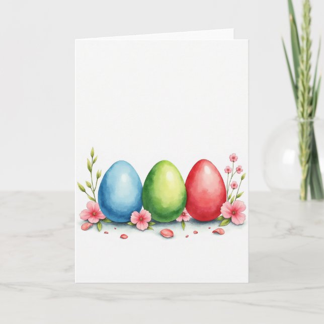 Tarjeta de primavera con acuarela brillante (Anverso)