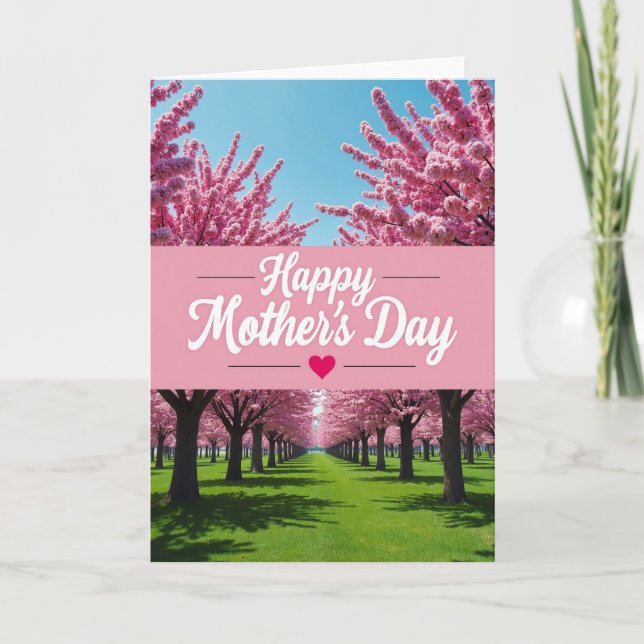 Tarjeta de primavera con árbol en flor (Anverso)