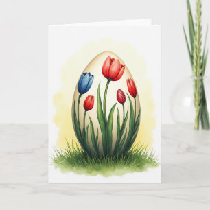 Tarjeta de primavera con flores de oro falsas