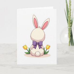 Tarjeta de primavera con lazo de conejito