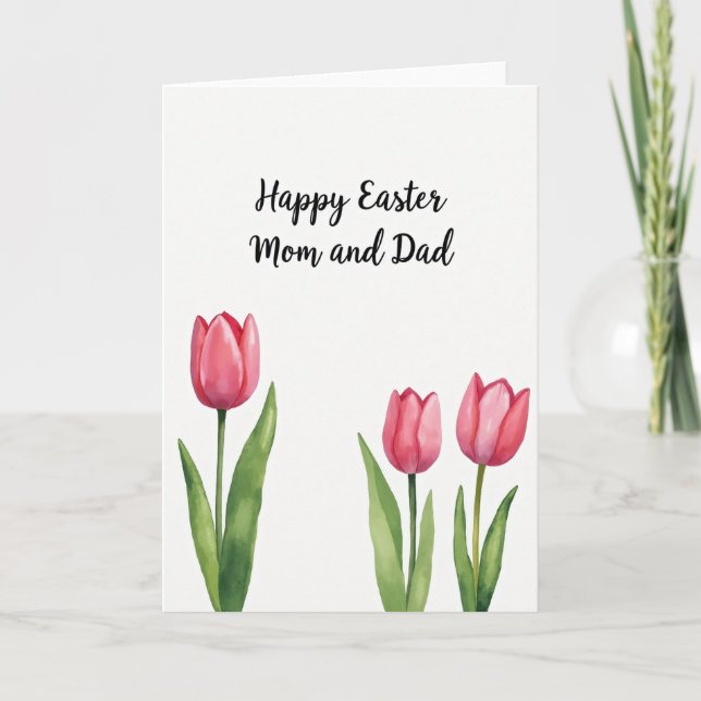 Tarjeta de primavera con letra floral (Anverso)