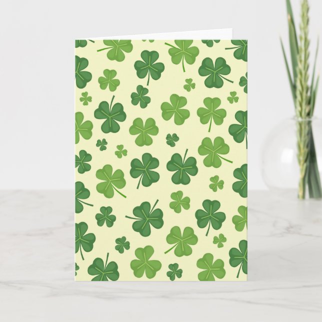 Tarjeta de primavera con patrón de trébol (Anverso)
