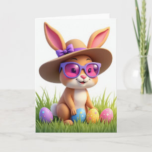 Tarjeta de primavera de amigo conejito